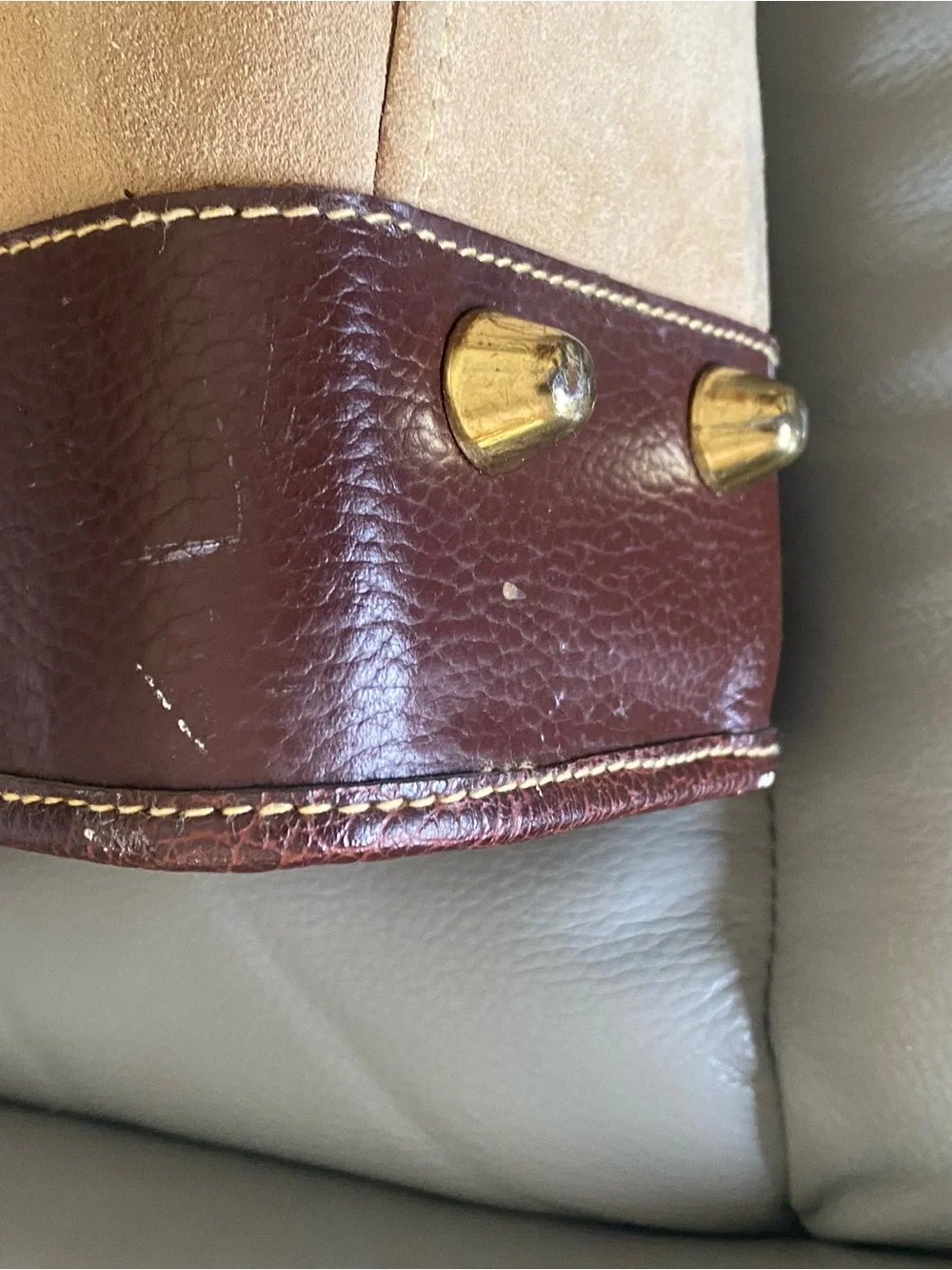 Vintage Emidio Tucci Suede and Dark Brown Leather Satchel -